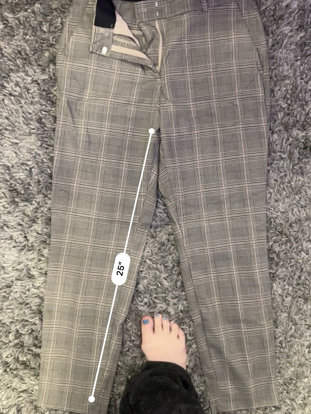 H&M Gray Plaid Straight-Leg Women’s Pants